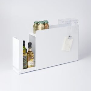 Sliding Drawer Seasoning Rack - Steel - White