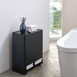Rolling Diaper Stacker - Steel - Black