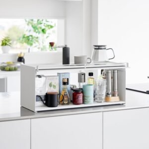 Open-Back Countertop Storage Rack - Steel - White
