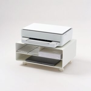 Rolling Printer Stand - Steel - White