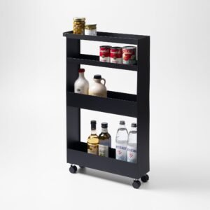 Slim Rolling Wagon (31.7" H) - Steel - Black