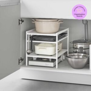 Three-Tier Cabinet Storage Rack (14" H) - Steel - White