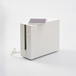 Rolling Cable Management Box - Steel - White