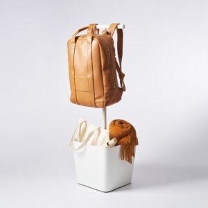 Backpack Stand With Cubby - Steel - White
