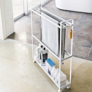 Rolling Towel Rack (33" H) - Steel - White