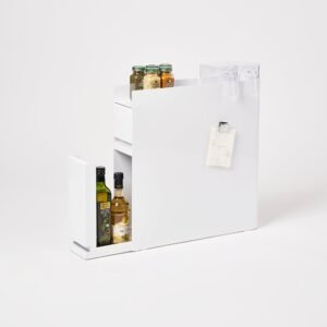 Two-Tier Sliding Drawer Seasoning Rack - Steel - White